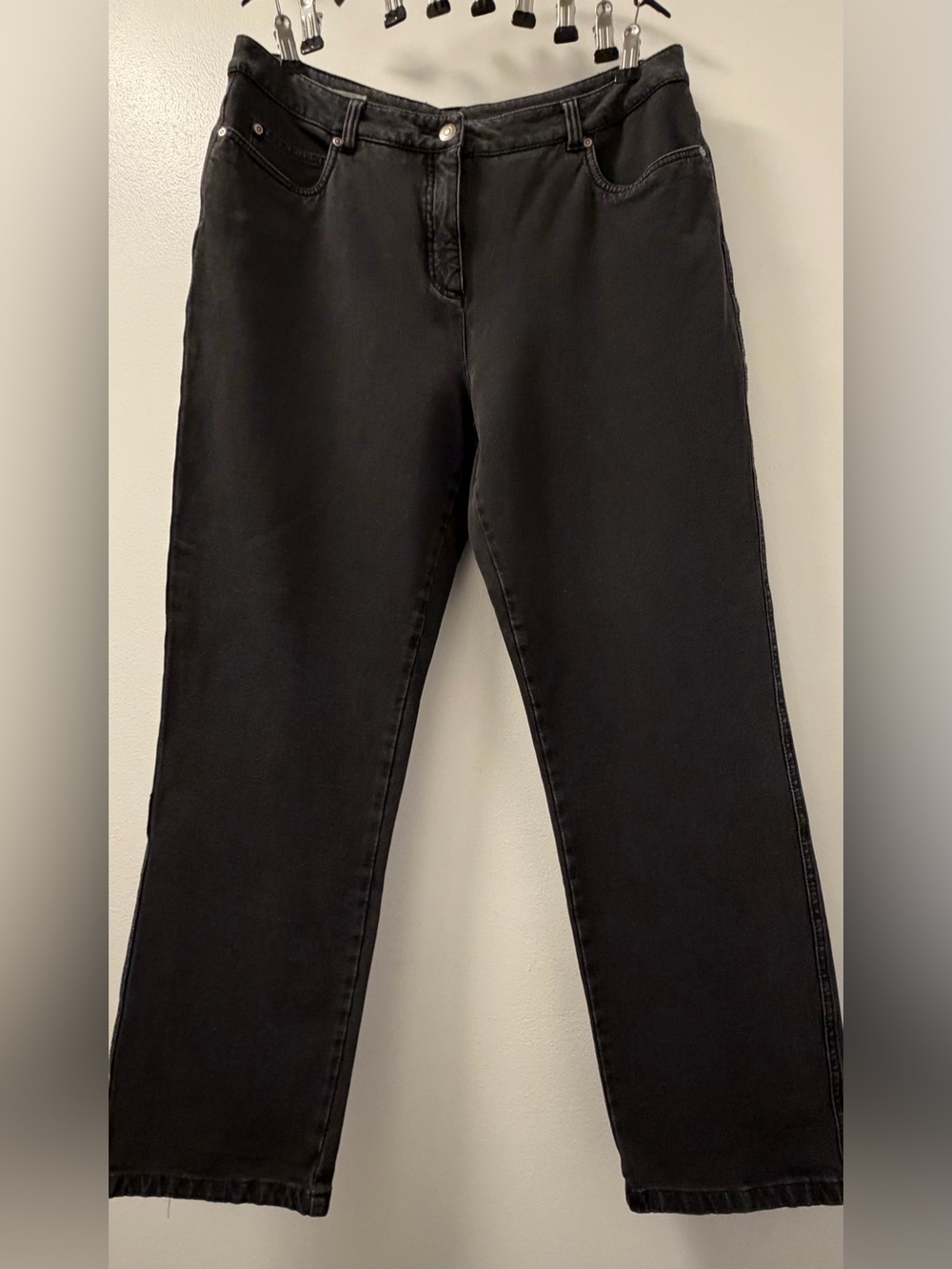 TABI Women’s Black Stretch Straight Leg Jeans Size 12P Petite